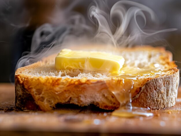 新しく焼かれた手作りのパンの豊かな質感と金色の茶色の皮を収録したクローズアップ画像