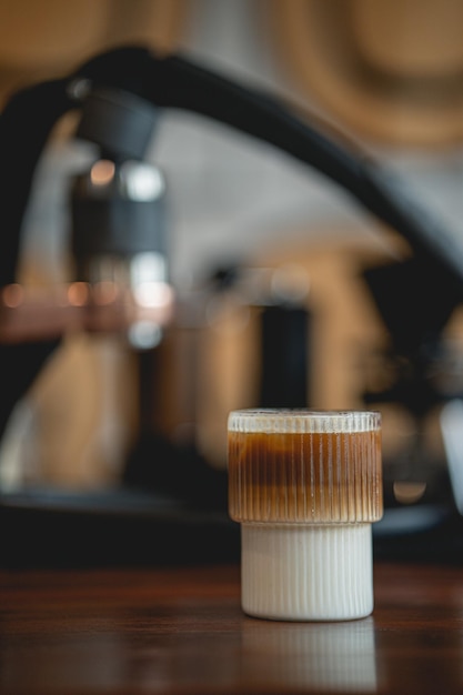 Foto immagine ravvicinata di caffè con latte