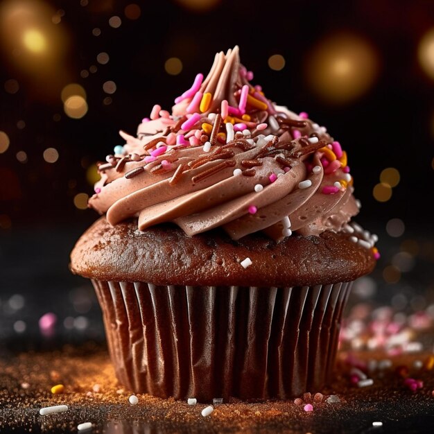 closeup image of cupcake