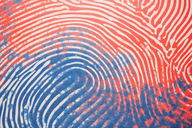 Photo closeup image of fingerprints and stamps