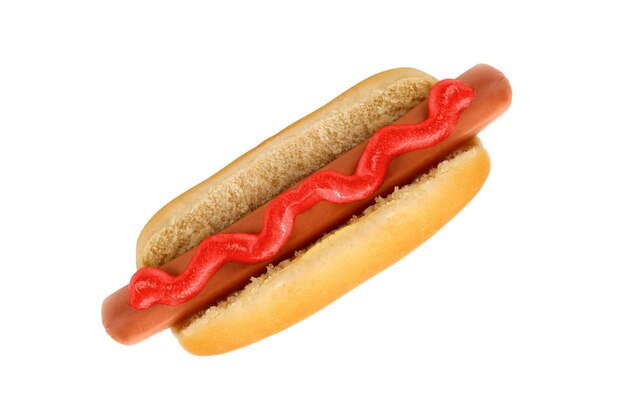 Closeup image of a hotdog