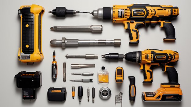 A closeup image of a set of construction tools