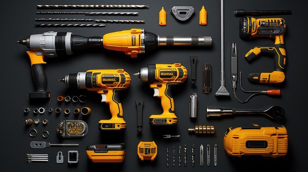 A closeup image of a set of construction tools