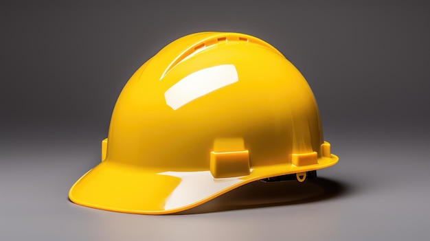 A closeup image of a yellow hard hat