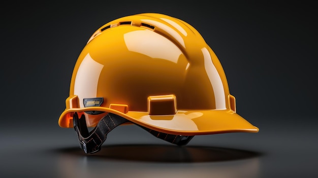 A closeup image of a yellow hard hat