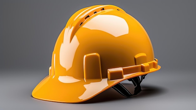 A closeup image of a yellow hard hat