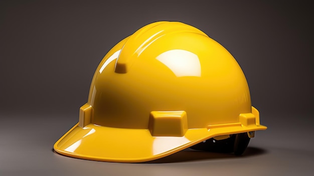 A closeup image of a yellow hard hat