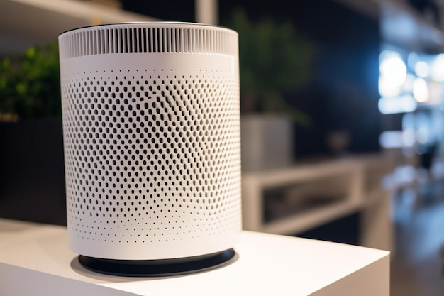 Closeup of an indoor air purifier in the store