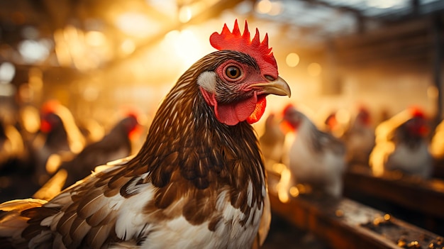 closeup Indoors chicken farm