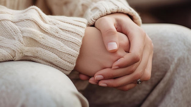 Photo a closeup of intertwined hands showcasing love and connection