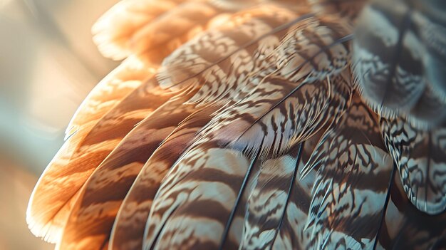 Photo closeup of intricate bird feather patterns