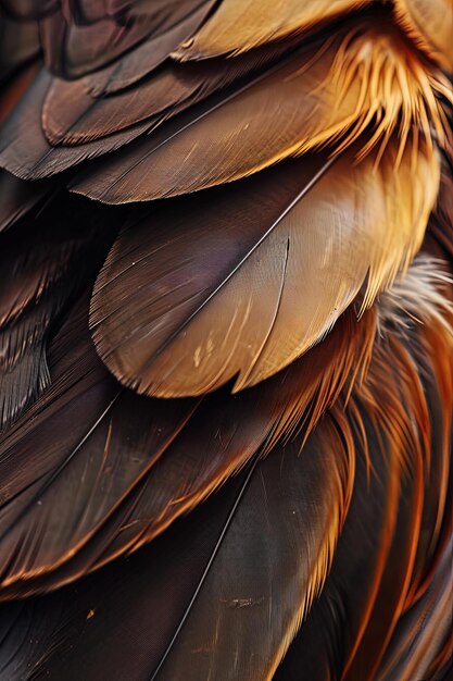 Closeup of intricate bird feathers ideal for texture and pattern studies AI Generated