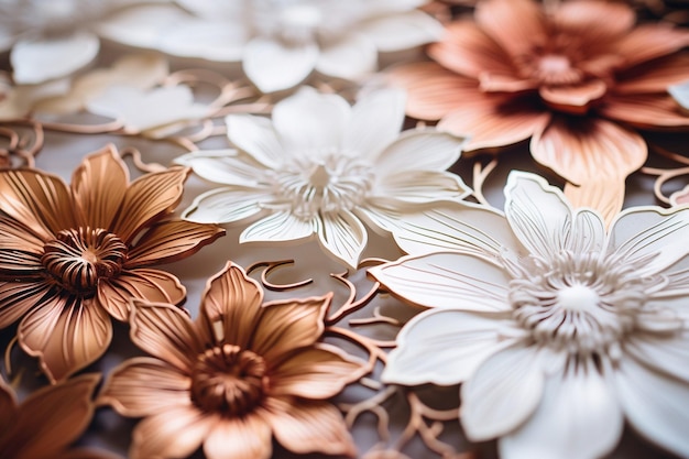 Closeup of intricate floral lace details on a wedding veil