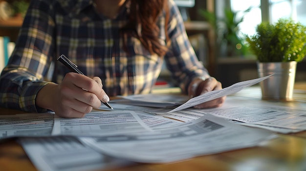 CloseUp of An IRS Agent Reviewing Tax Documents to Ensure Compliance with Federal Tax Regulations