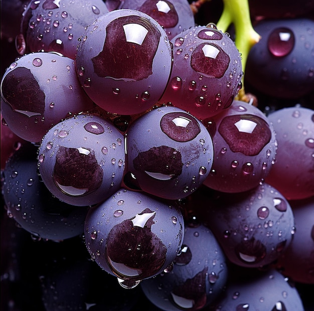 closeup of an isolated grape capturing intricate details and texture Generative AI