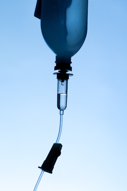 Closeup of IV bag