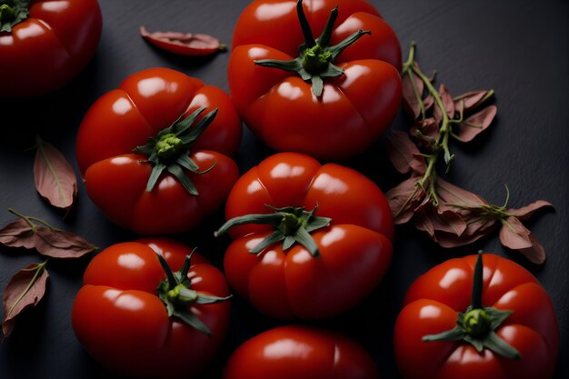 Closeup of juicy red tomatoes ready to be added to a fresh salad Generated by AI