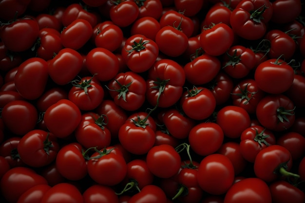 Closeup of juicy red tomatoes ready to be added to a fresh salad Generated by AI