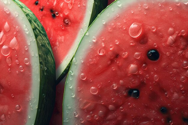 Foto un primo piano di una succosa fetta di cocomero rosso pericolo di allergie al diabete mellito