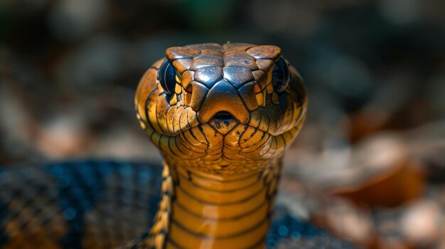 Closeup of a King Cobra in Natural Habitat