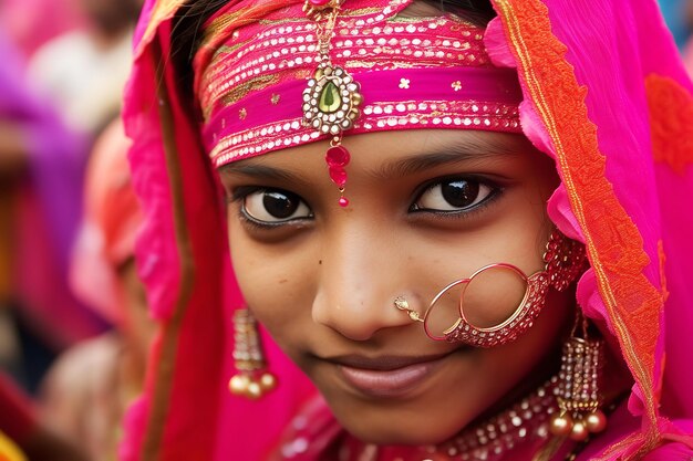 Closeup of a lady39s smiling face at a wedding