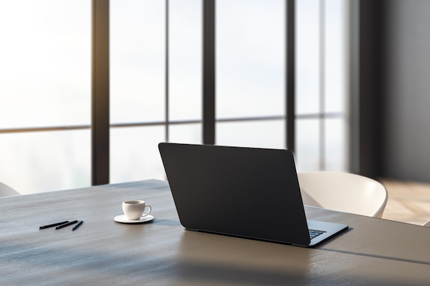 Closeup of laptop on desk