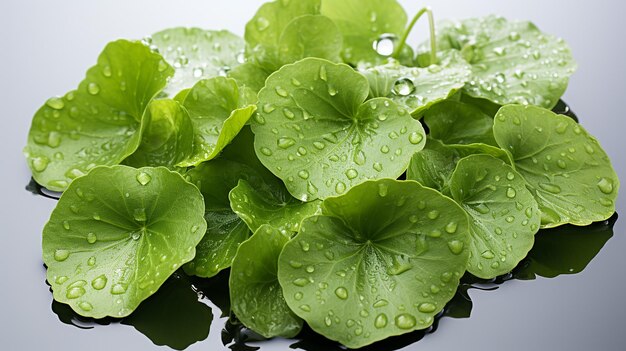 Closeup leaf of Gotu kola Asiatic pennywort Indian