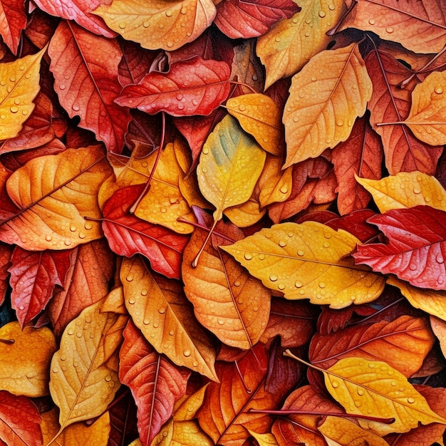 Closeup leaves and fallen leaves