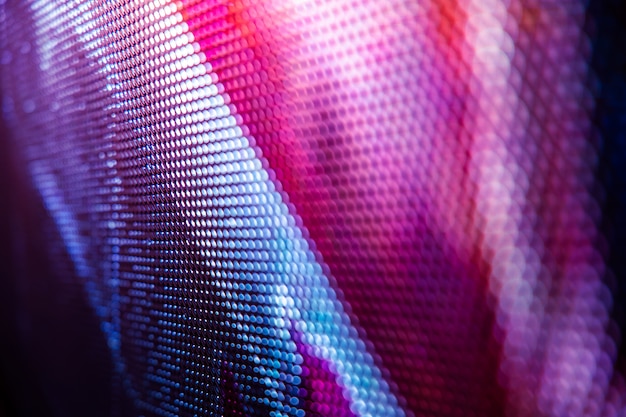 CloseUp LED blurred screen. LED soft focus background.