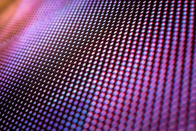 CloseUp LED blurred screen. LED soft focus background.