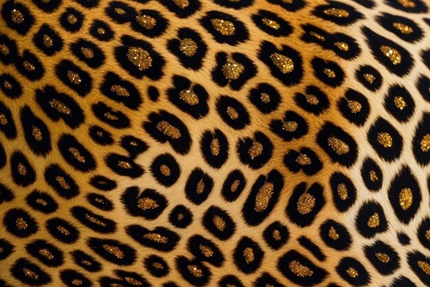 Closeup of leopards spotted fur pattern