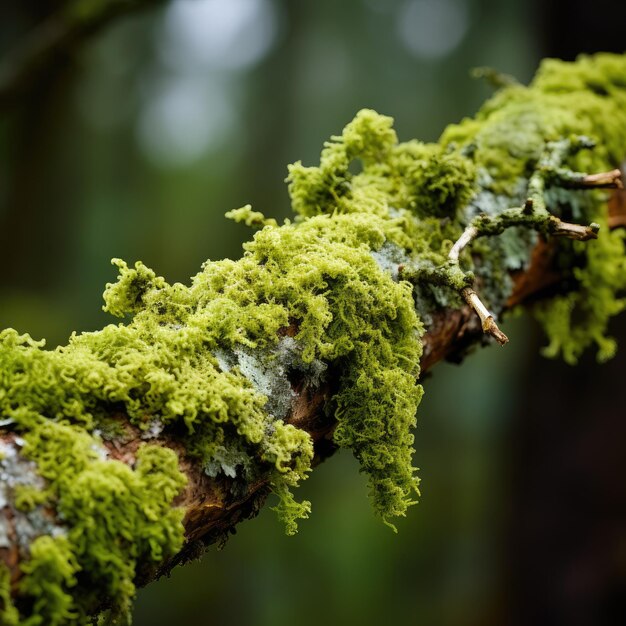 Closeup of Lichen on a Branch