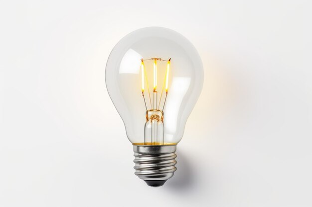 Closeup light bulb on white background