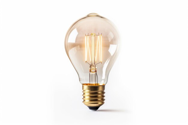 Photo closeup light bulb on white background