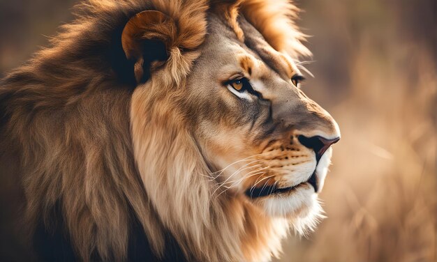 Closeup Lion Portrait