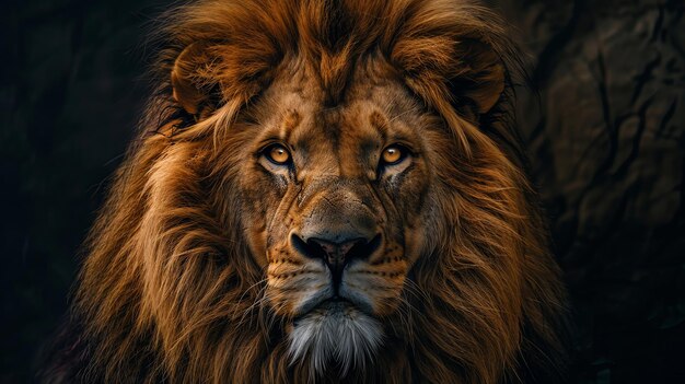 a closeup of a lions face with intense focused eyes