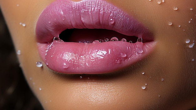 CloseUp of Lip Balm Applying on Lips