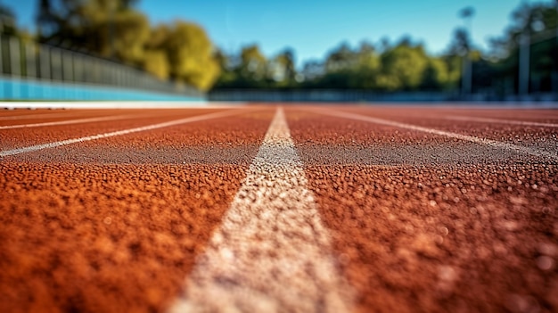 CloseUp Low Ground Angle Photo of a Running Track