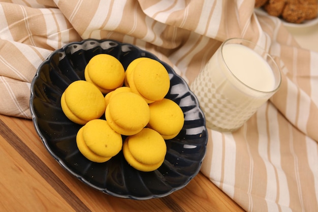 Closeup of macarons cakes of different colors