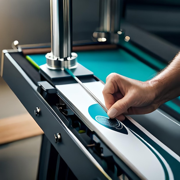 A closeup of a machine based on printing onto a tshirt in a screen printing