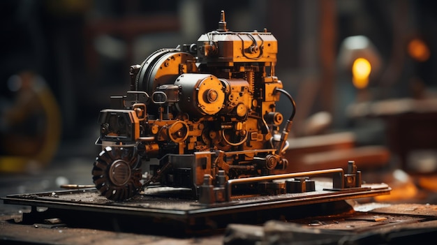 CloseUp of Machine on Wooden Table