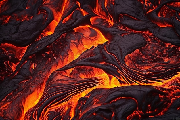 Closeup macro lava magma fusion realistic background