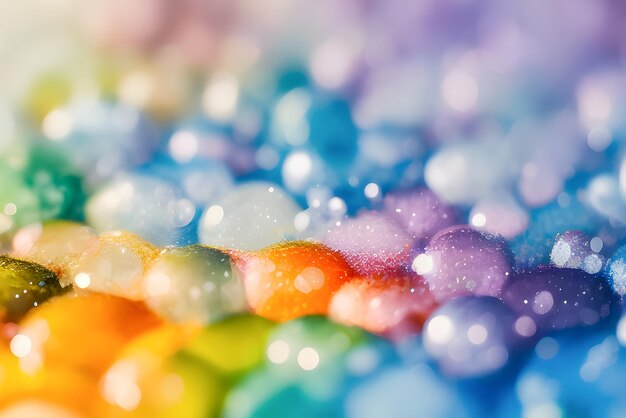 Closeup macro shots of colorful foam bubbles