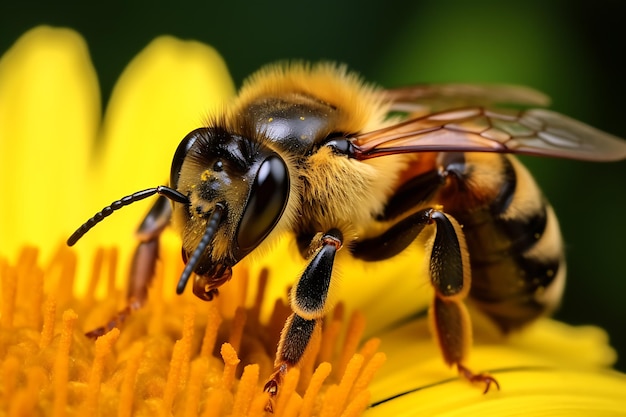 Крупный план пчелы-листореза Malewillughby