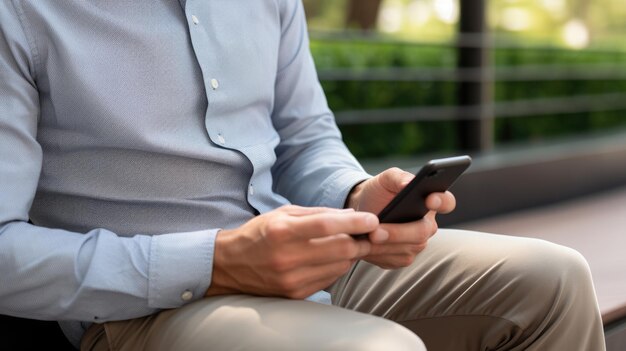 Closeup of a man holding a smartphone