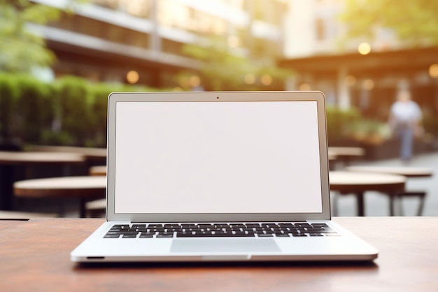 closeup of man typing on laptop with plain white screen