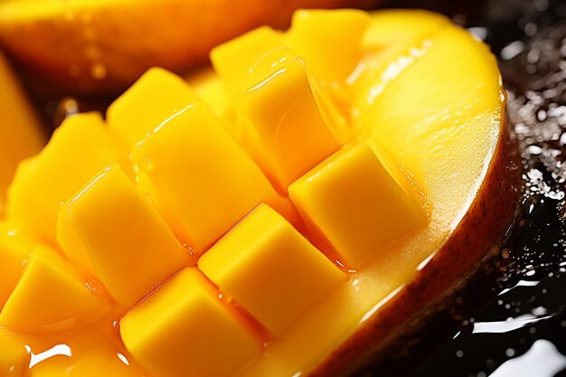 Photo a closeup of a mango tree with ripe mangoes ready for harvesting