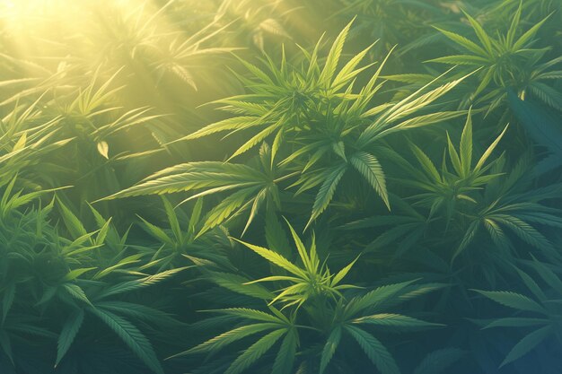 Closeup of marijuana leaf cannabis plants background