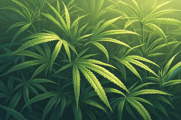 Closeup of marijuana leaf cannabis plants background