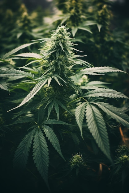 CloseUp of Marijuana Plant in Field